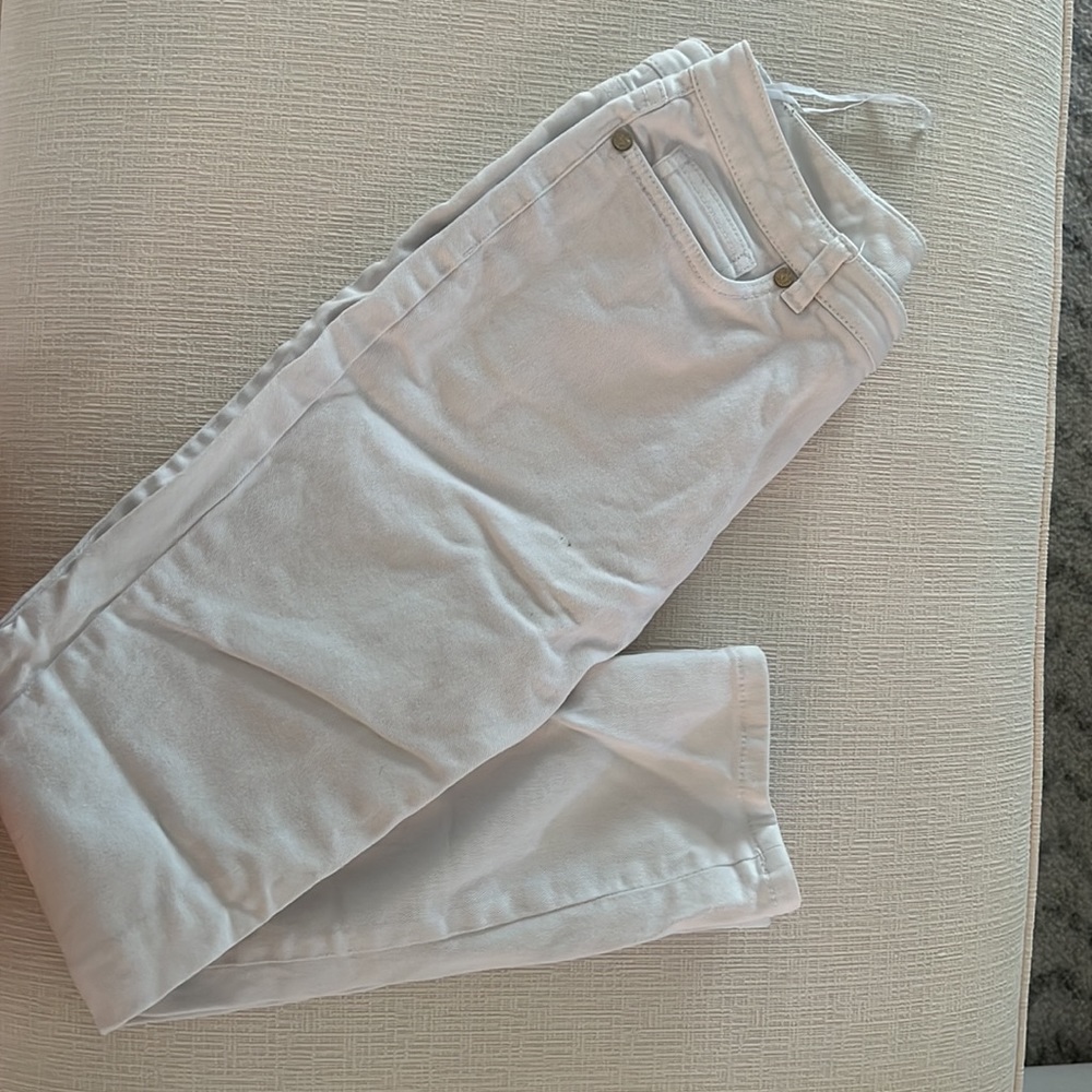 White jeans, used and has some stains